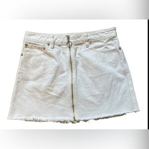 Free People White Jean Skirt